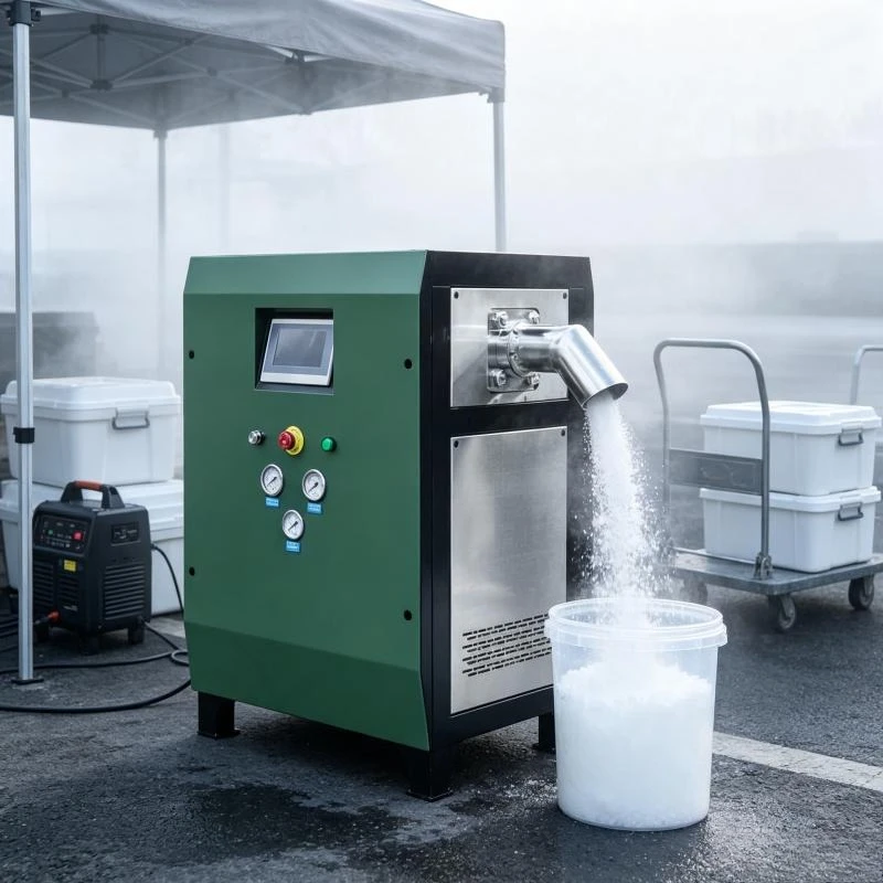 Smart Control Automatic CO2 Dry Ice Making Machine Industrial Granulator Equipment with Large Output and Wheel Base