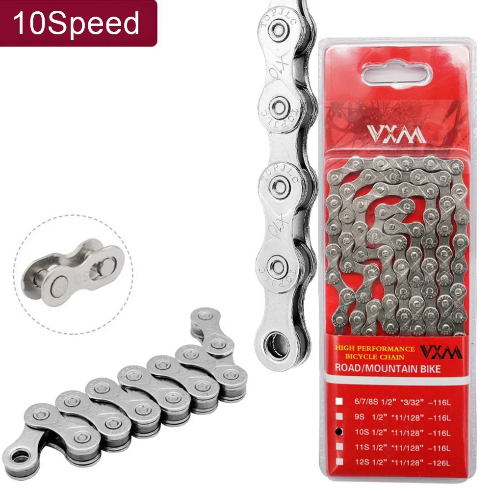 116 Links Bike Chain 6/7/8/9/10s Variable Speed Chain Bicycle MTB Road Bike Mountain Bike Stainless Steel Hot Sale