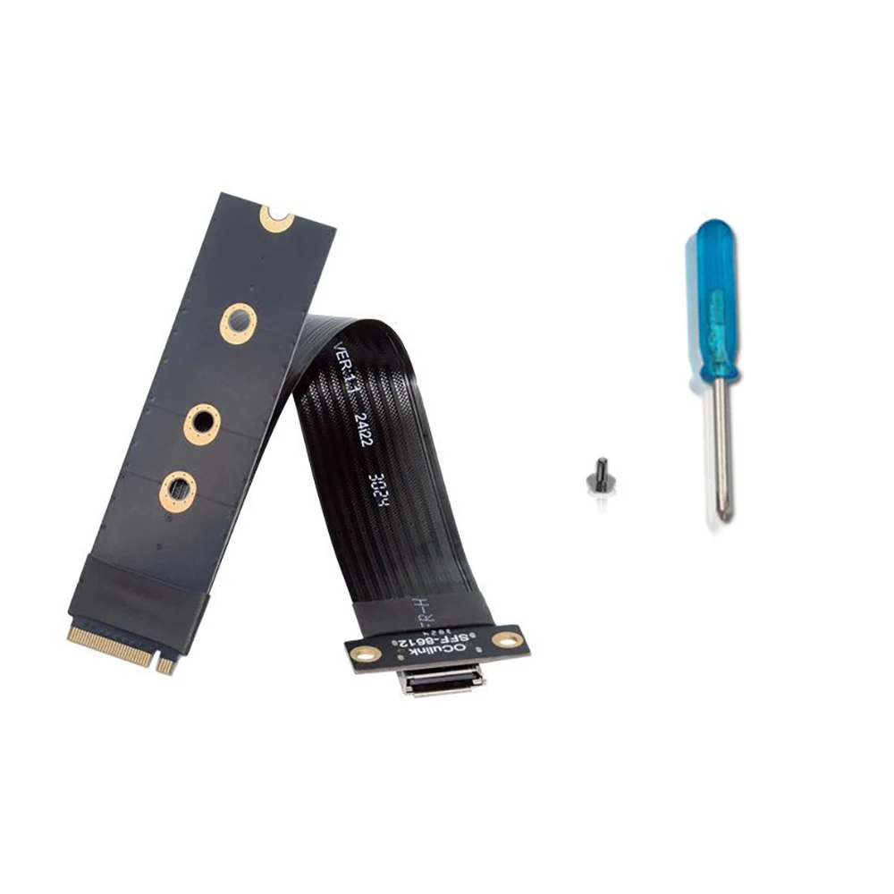 M.2 NVMe-Oculink 변환 케이블 PCIe 4.0 Gen4 확장 리본 PC 노트북 SSD 외장 그래픽 카드 M2 M 키-SFF-8612 어댑터