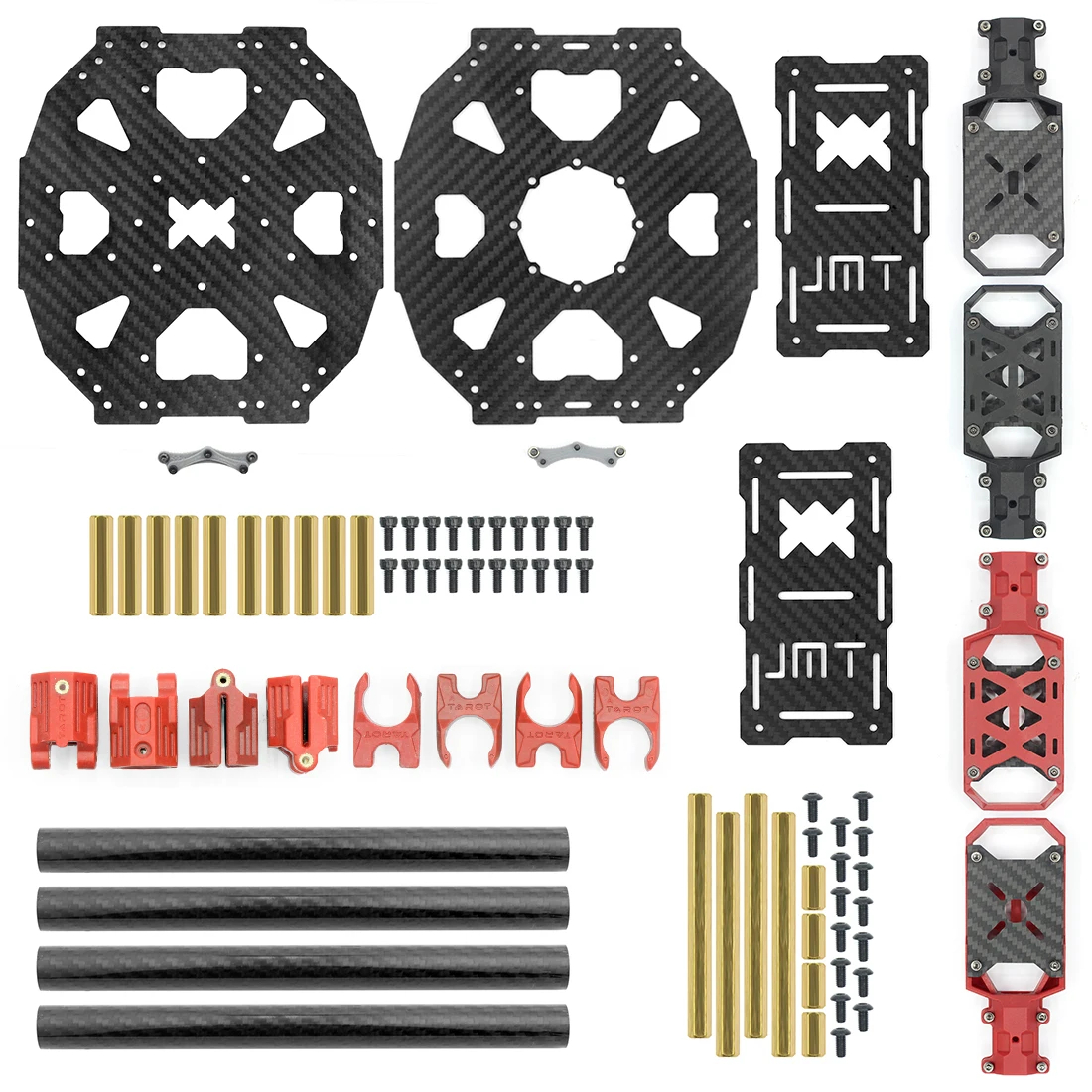 J630 630mm Wheelbase Carbon Fiber 4-axle Folding Frame Kit with High Landing Skid for DIY Multicopter RC Quadcopter Racing Drone