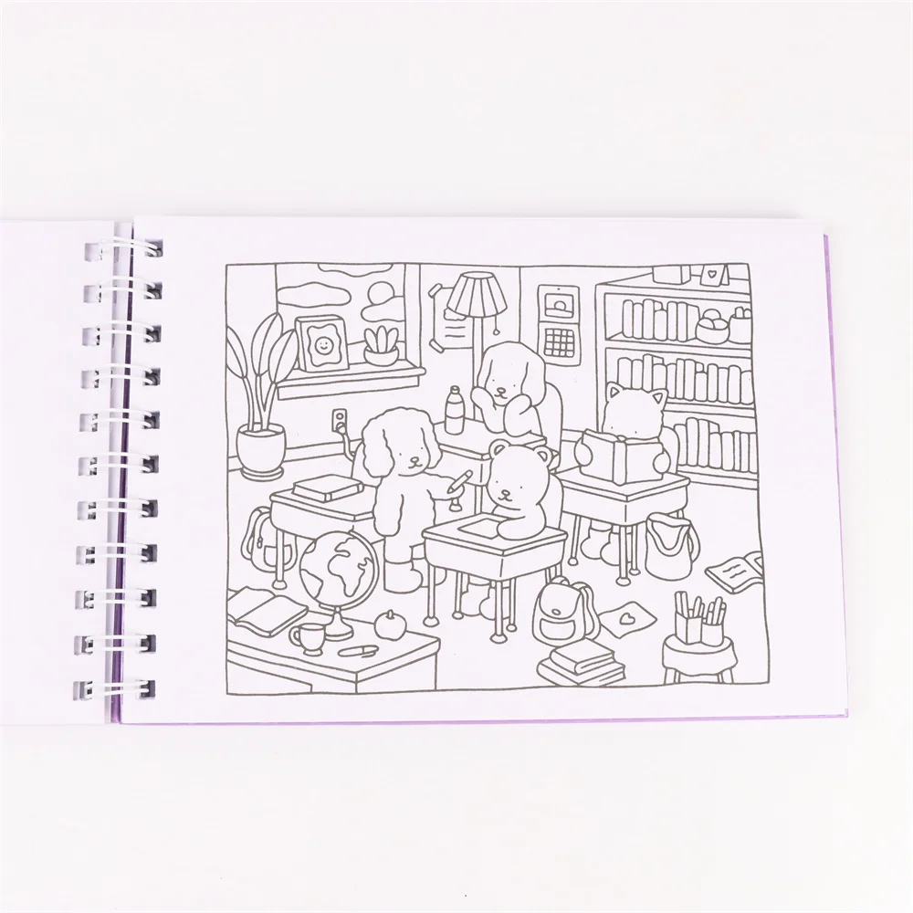 1/2PcsAdult Coloring Book with Cute Animal & Bobbie Good Store Scenes - Relax Art Relax Gift for Holidays, Birthdays