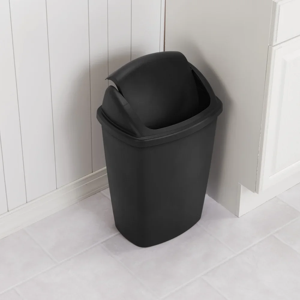 7.5-Gallon Swing-Top Plastic Wastebasket 5