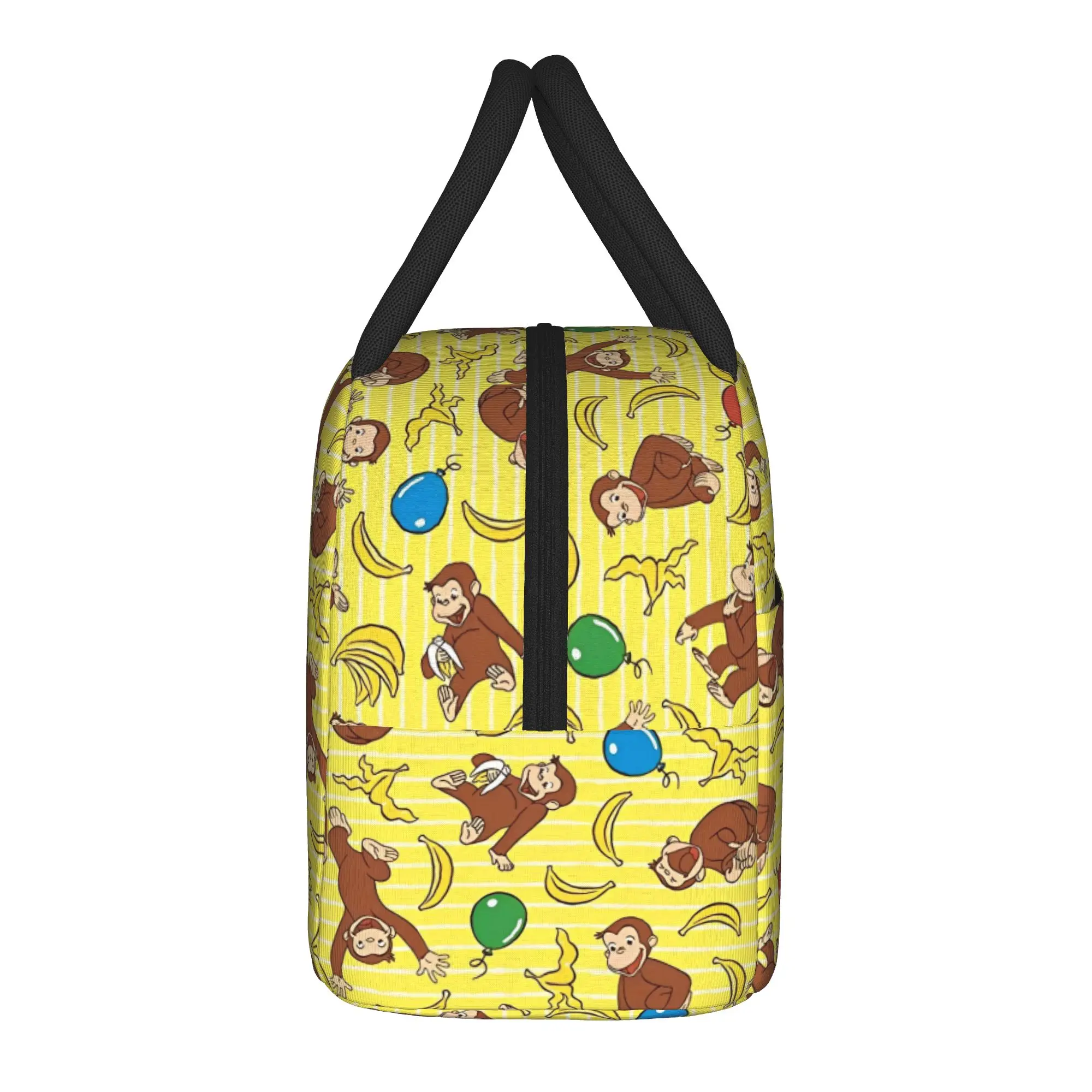 Curious George Banana Cartoon Insulated Lunch Bags Large Monkey Meal Container Cooler Bag Tote Lunch Box Food Bag
