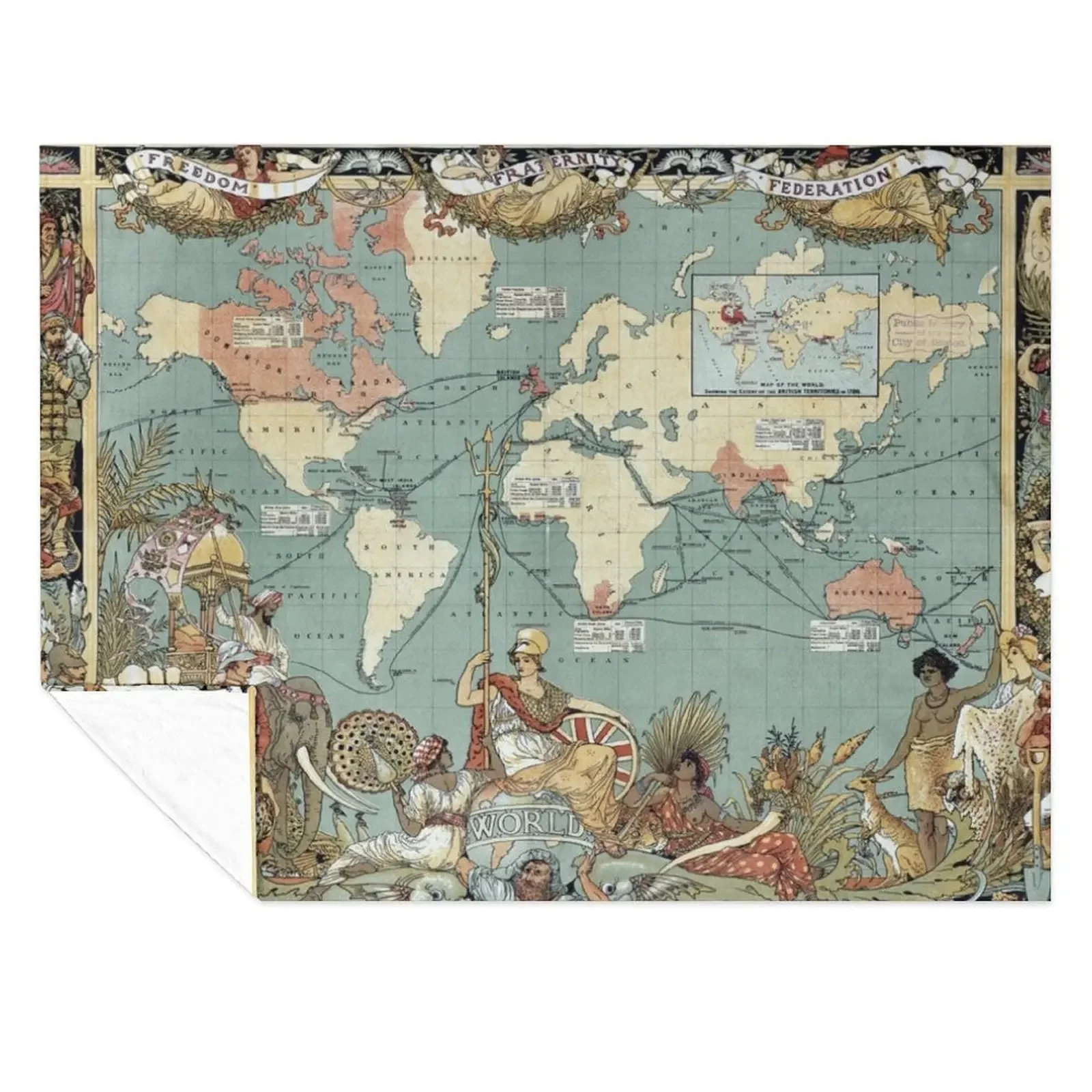 

British Empire Map | Traditional | World Throw Blanket Summer Hairys Tourist Comforter Blankets