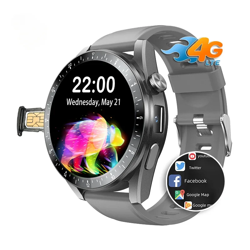 

Men's smartwatch waterproof sensor, connected touch screen noise, GPS smartwatch with sim card slot