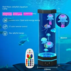 Lámpara de medusas de Lava para niños, 17 colores que cambian, 15 pulgadas con Control remoto, USB, Plug-in Bubble Fish, luz nocturna C