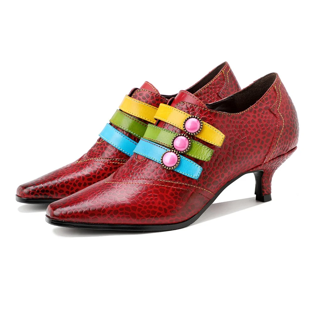 

New style retro buckle fashion women's shoes casual