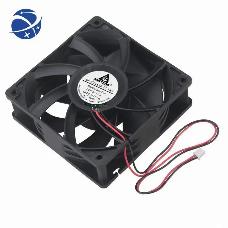 YYHC Gdstime DC 12V Two Ball 12038B 2Pin 120x120x38mm 12cm High Air Pressure Axial Flow Cooling Fan 120mm x 38mm 1.0A 4500RPM