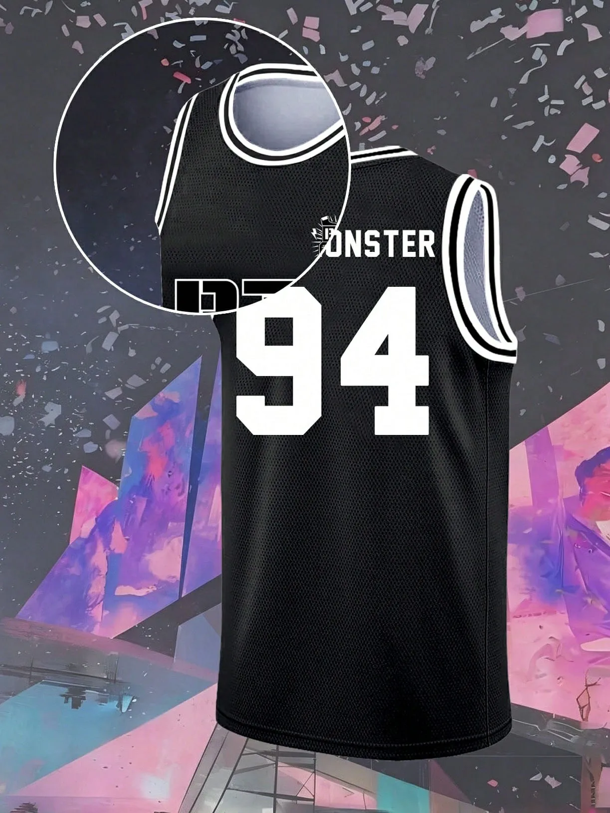 Fashion Men #92 Jersey Black Mesh Sleeveless Basketball Style Tank ARMY Fan Merch Casual Sport Streetwear Outfit view 2