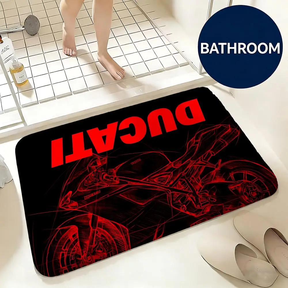 Soft Flannel Floor Mat Brand Ducati Floor Mat Non-Slip Absorbent Doormat Bathroom Bedroom Home Decor Rug