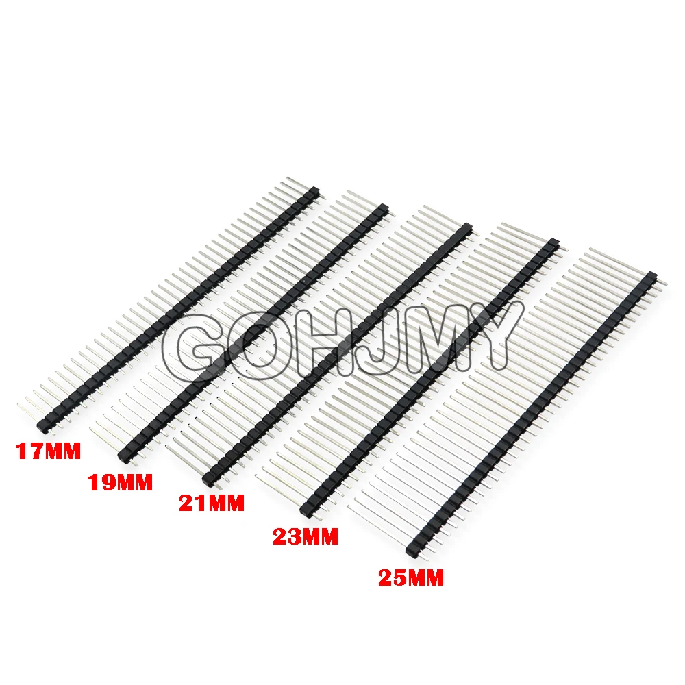 10PCS 40 Pin 1x40 2x40 Length 15MM~25MM Single Double Row Male Breakable Pin Header Connector Strip For Arduino Black 2.54MM