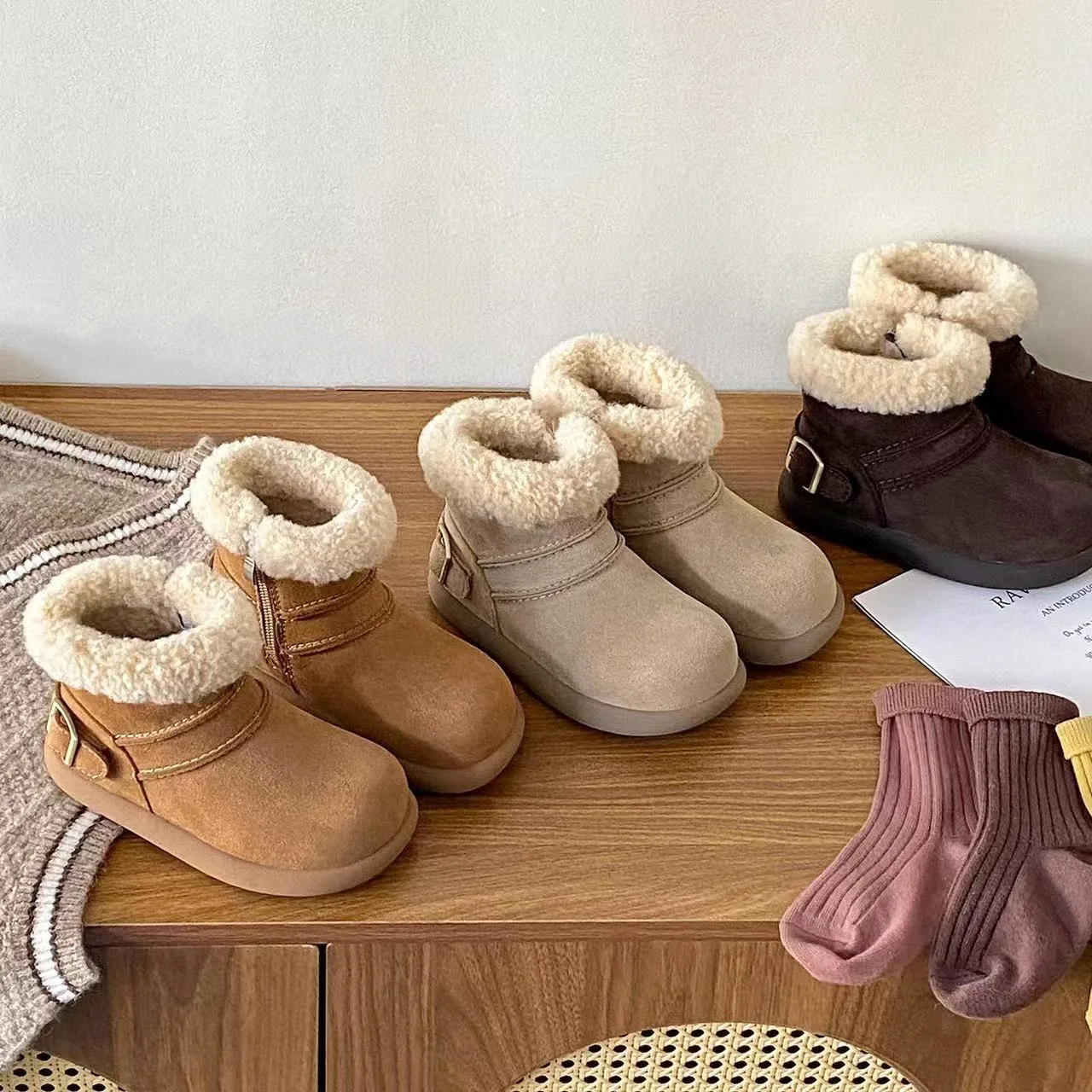 

Детские флисовые термо-кроссовки для мальчиков и девочек, новинка зимы 2025