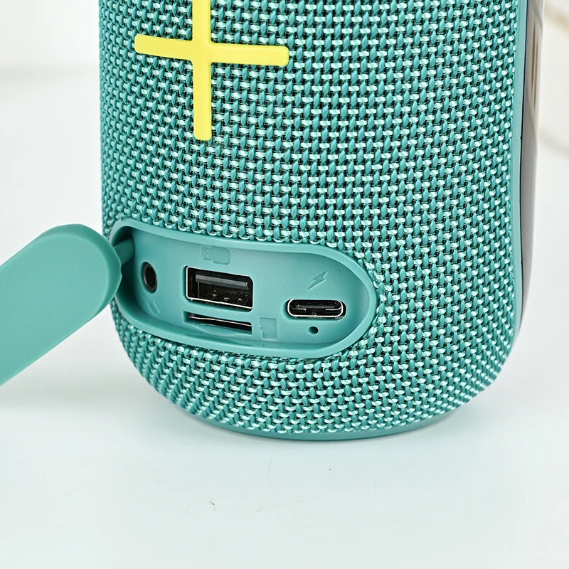 TG384 Mini Colorful Outdoor TWS Pill Bluetooth Speaker Fabric Speaker Mini Portable Bluetooth Speaker RGB Light Gift Subwoofer