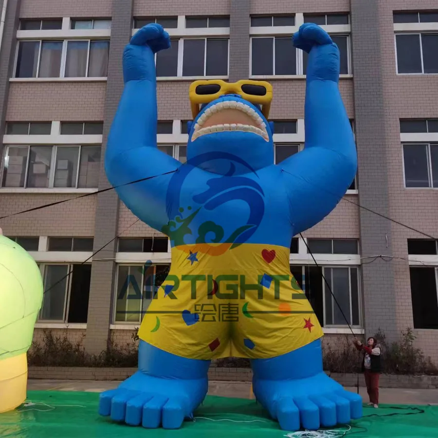 20ft High Custom Colors Giant Strong Advertising Inflatable Gorilla Balloon