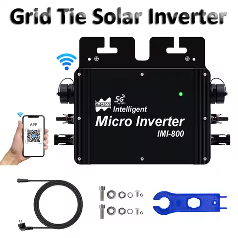 800W MPPT Grid Tie Micro Solar Inverter 22-50VDC Solar Panel Input IP65 Built-in WiFi For 120VAC or 230VAC Home Grid Solar Power