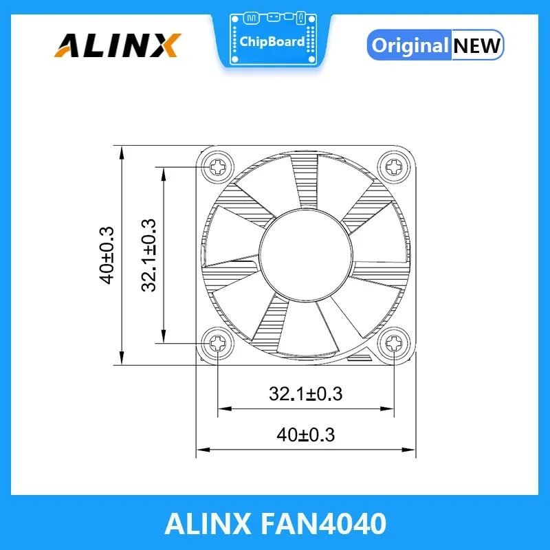 Alinx-冷却ファン,DC電源インターフェース,ファン4040, 12v