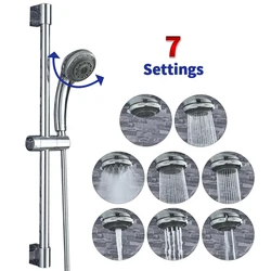Adjustable 7 Function Sliding Bar Set Wall Mount Shower Riser Slide Bar with Hand Held Shower Sliding Bar Set Column Sliding Bar