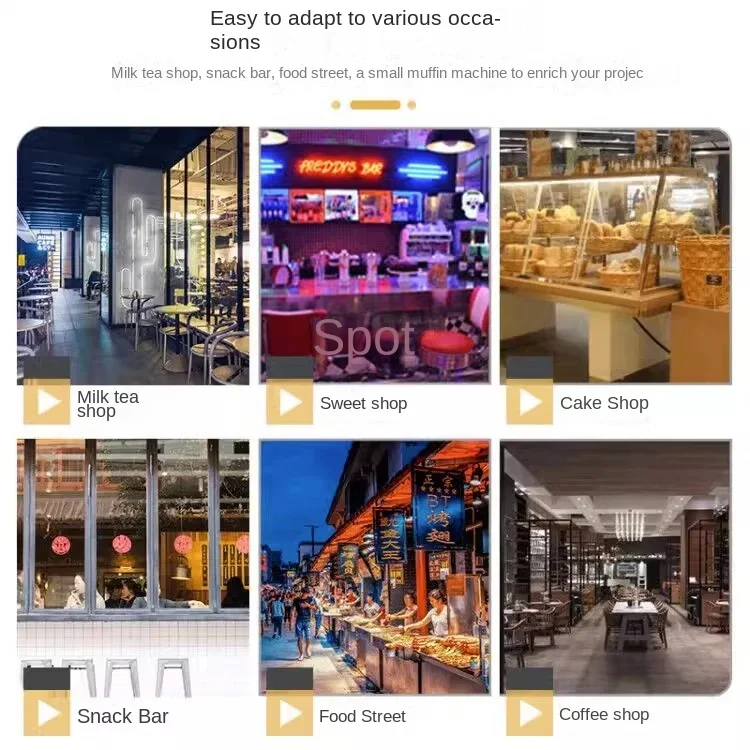 220v 전기 와플 메이커 상업용 드롭 머핀 메이커 격자 모양의 하트 와플 오븐 단일 헤드 로타리 기계