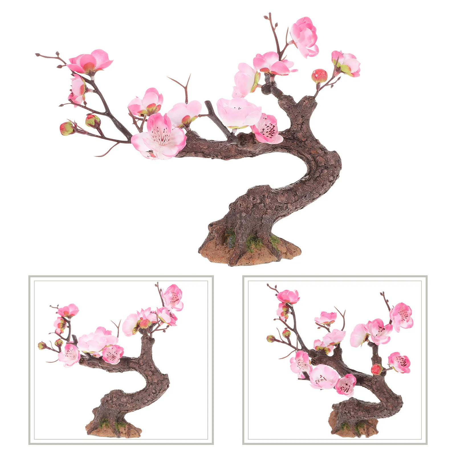 

Plum Ornament Resin Artificial Fake Tree Decor Desktop Adornment Lifelike Sand Garden Micro Landscape Decoration Home