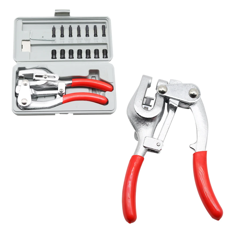 Hand-Held Power Punch Kit Carbon Steel Iron Plastic Hole Punch Pliers Puncher Kit For Stainless Steel Aluminum Leather