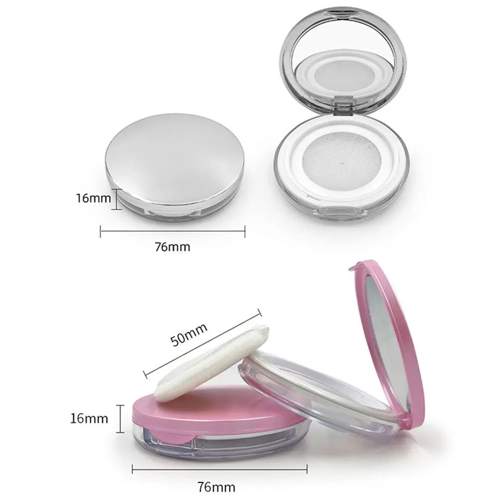 Portable Plastic Powder Box Empty Loose Powder Pot With Sieve Mirror Cosmetic Sifter Loose Jar Travel Makeup Container 7 Styles