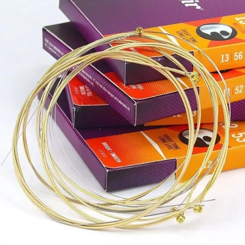 Coated Acoustic Guitar Strings Phosphor Bronze & Brass Full Set Anti-rust Folk Guitar Replacement Strings