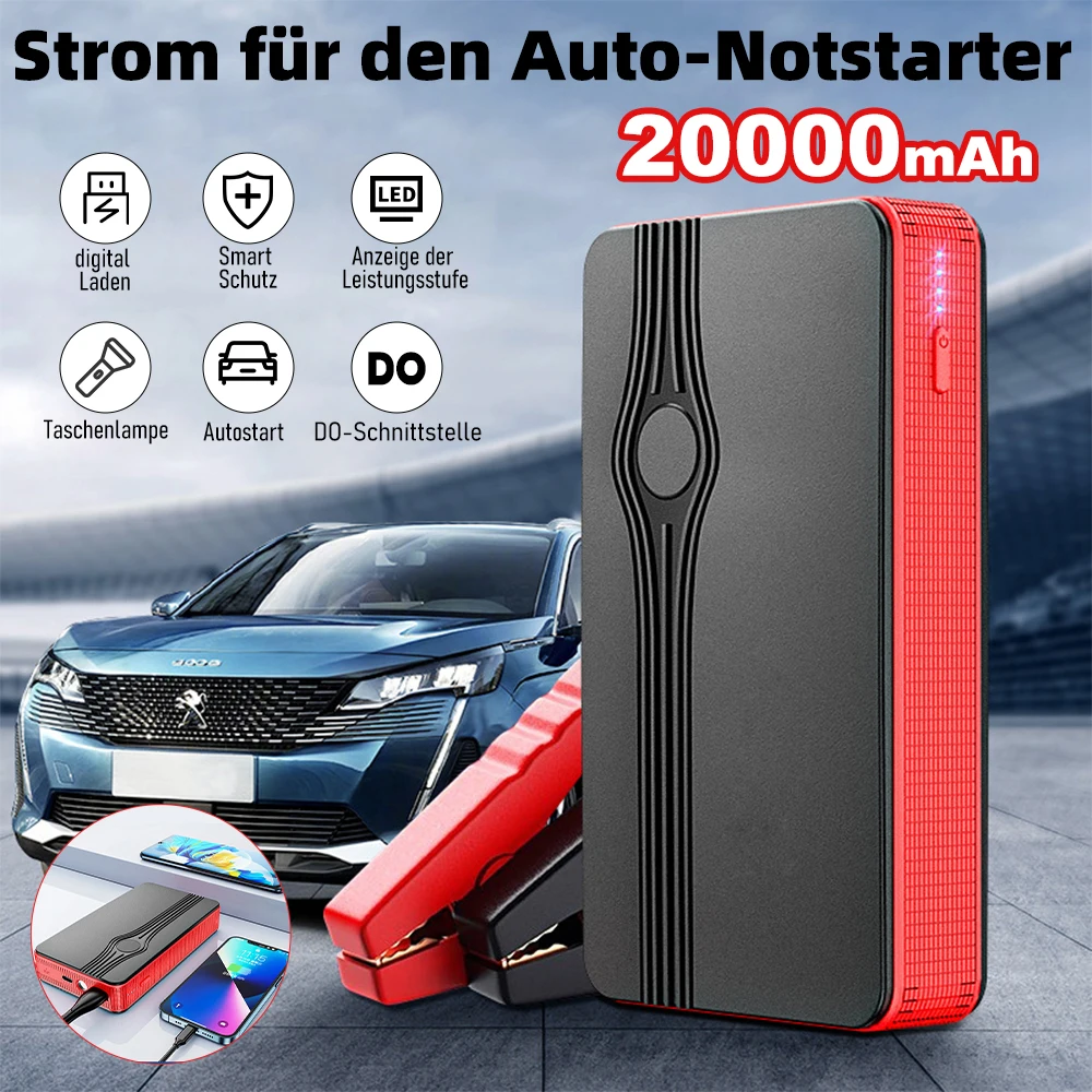 5V Car Jump Starter 300A Car Battery Starter 20000mAh Portable Power Bank Booster Charger Auto Starting Device Emergency Star