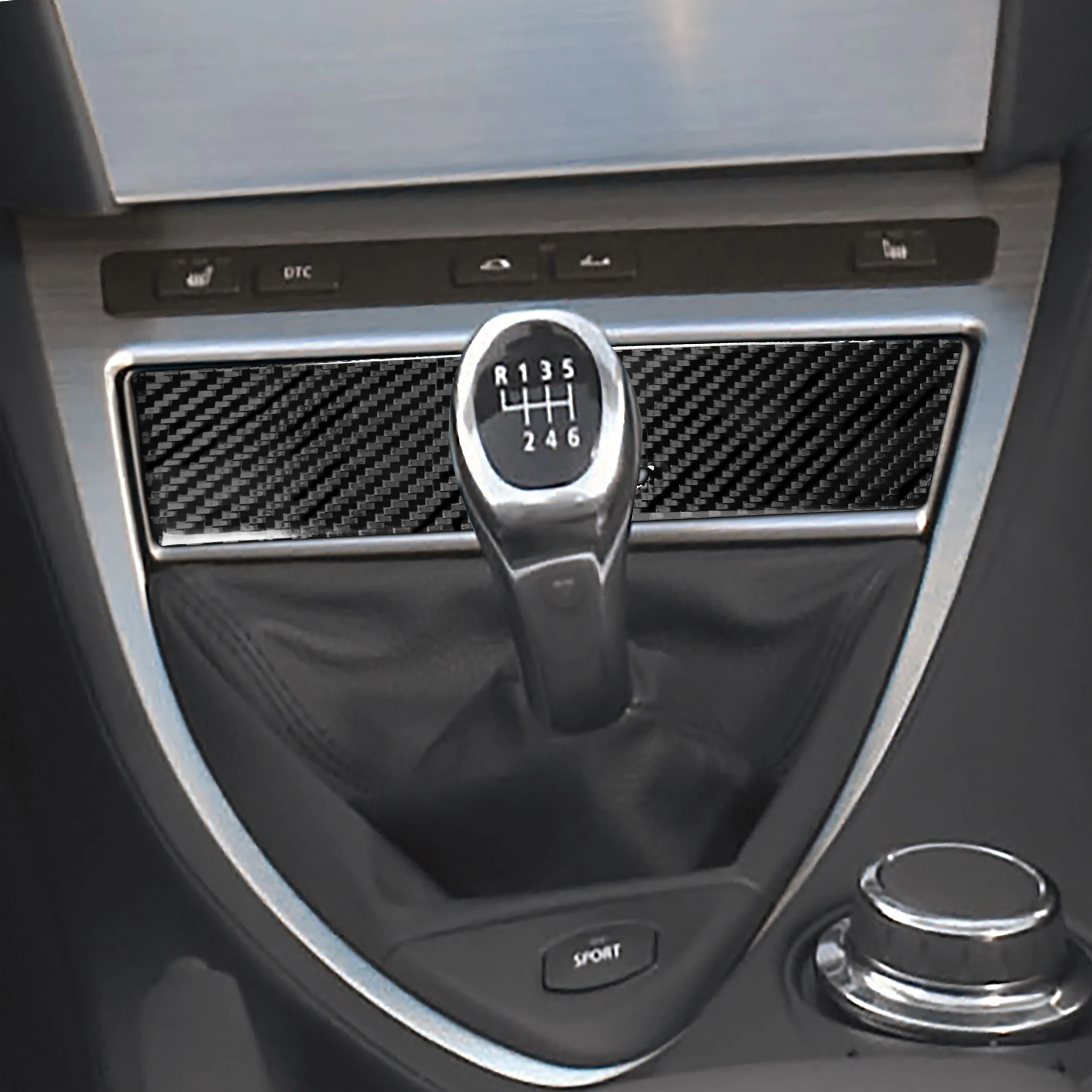 For BMW 6 Series M6 E63 E64 2004-2010 Accessories Carbon Fiber Car Interior Gear Storage Panel Trim Sticker Decoration