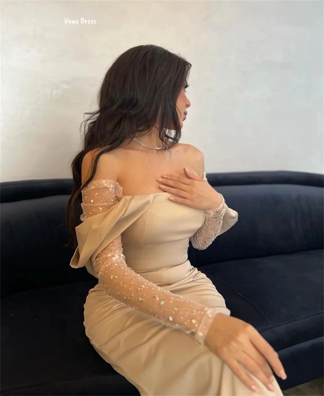 

Vows Candle Evening Dresses Woman Elegant Women's Dresses for Wedding Party Dress Custom Made Fish Tail Lace Prom Dress Luxury