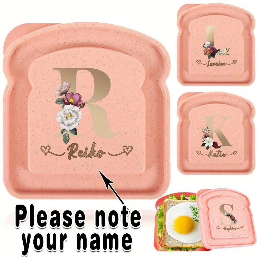 Customized Name Toast Freshness Preservation Box Bread Bento Case Organizer Sandwich Breakfast Containers with Lid