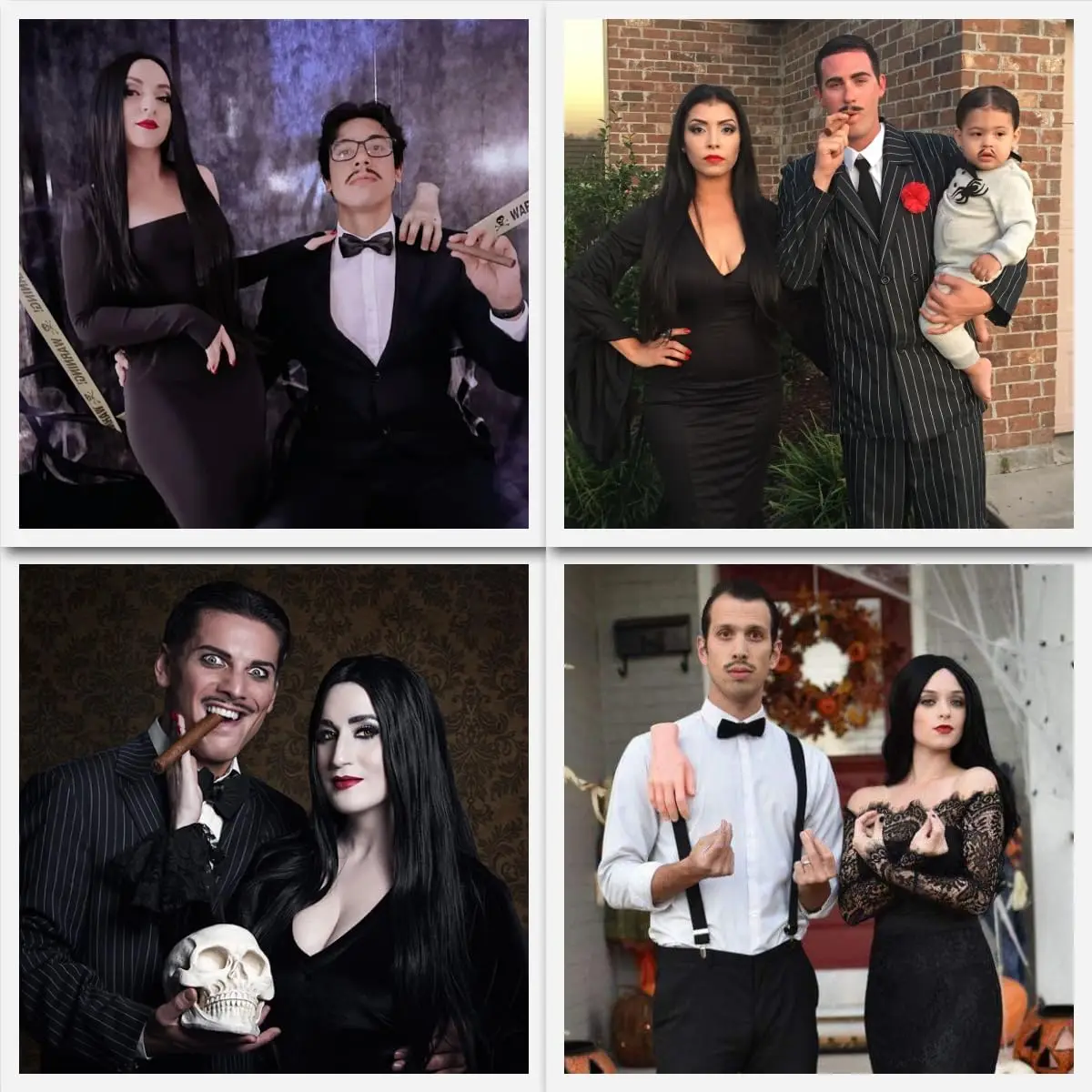 Synthetische lange zwarte pruik voor vrouwen Halloween kostuum 30'' rechte lange zwarte pruik natuurlijke schattige pruik voor vrouwen, Morticia Addams pruik