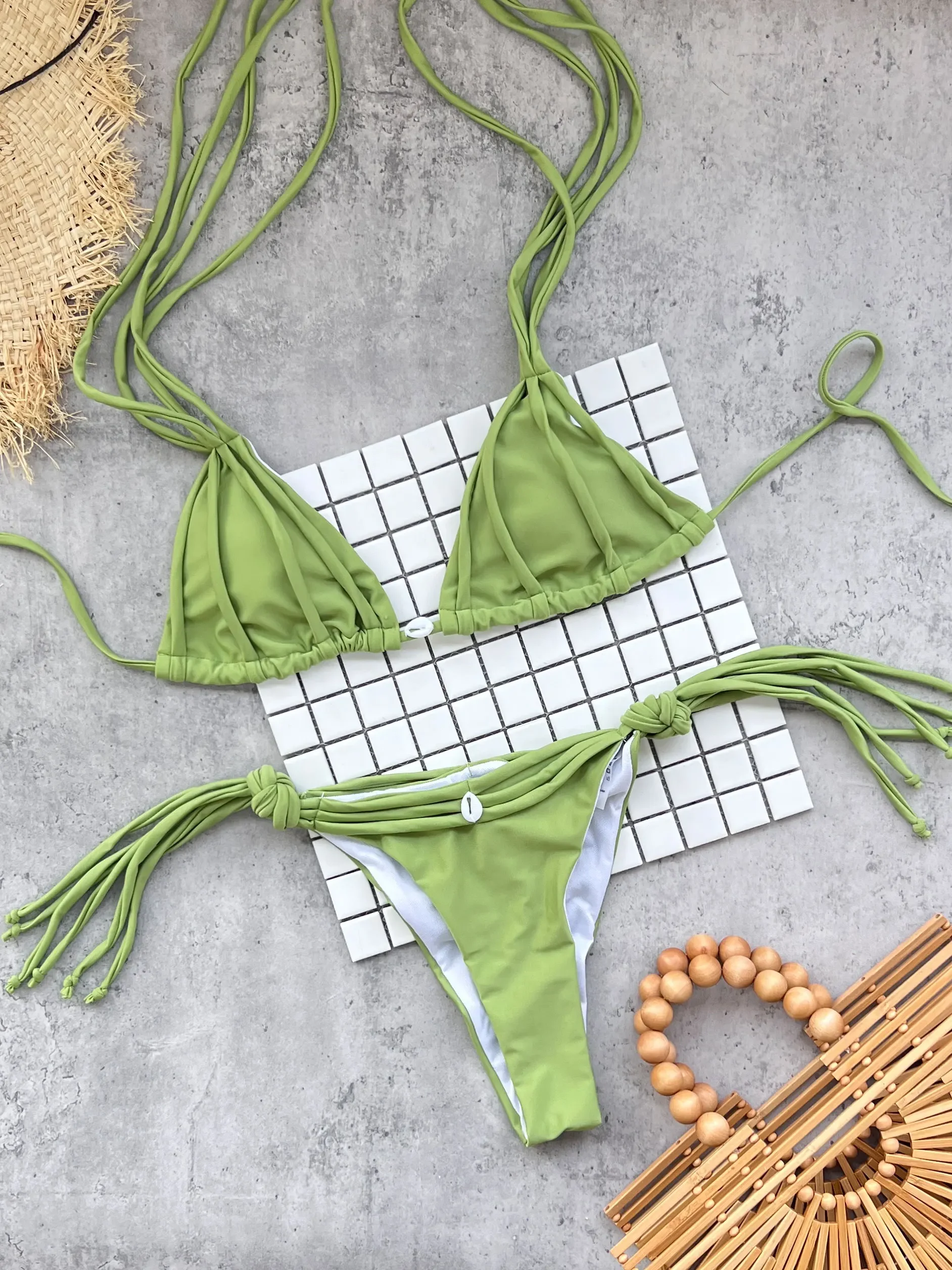 

2025 Style Brazilian Bandage Bikini Set Stripes Swimwear Women's Two Piece Swimsuit Female Sexy Mujer Beachwear Summer