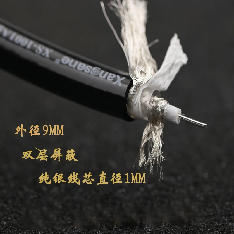 HIFI 75 Ohm Pure solid Silver Coaxial Bulk Cable Audio For DIY Digital Cable