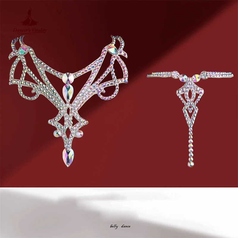 BELly Dance Accessories Women Necklace AB Stones Dancing Jewellery Latin Tango Dance Clothing adult bollywood jewellery