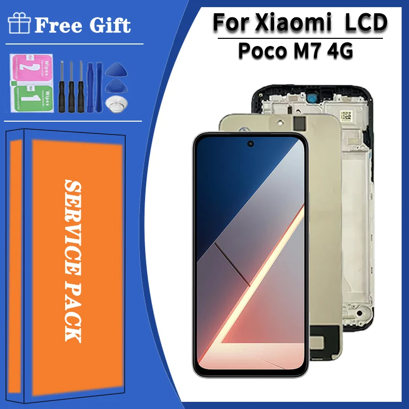 Novo Display LCD de 6.9'' para Xiaomi Poco M7 4G (25062PC34E) e POCO M7 Plus (25057PC09I) - Tela Touch e Digitalizador Completo