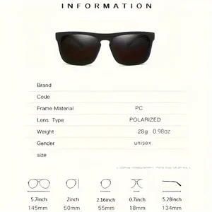 2 buah Kacamata Hitam Terpolarisasi Persegi Warna Matahari Anti Silau untuk Pesta Musim Panas Perjalanan Liburan Memancing 6 penjualan terbaik kacamata terpolarisasi coklat - №