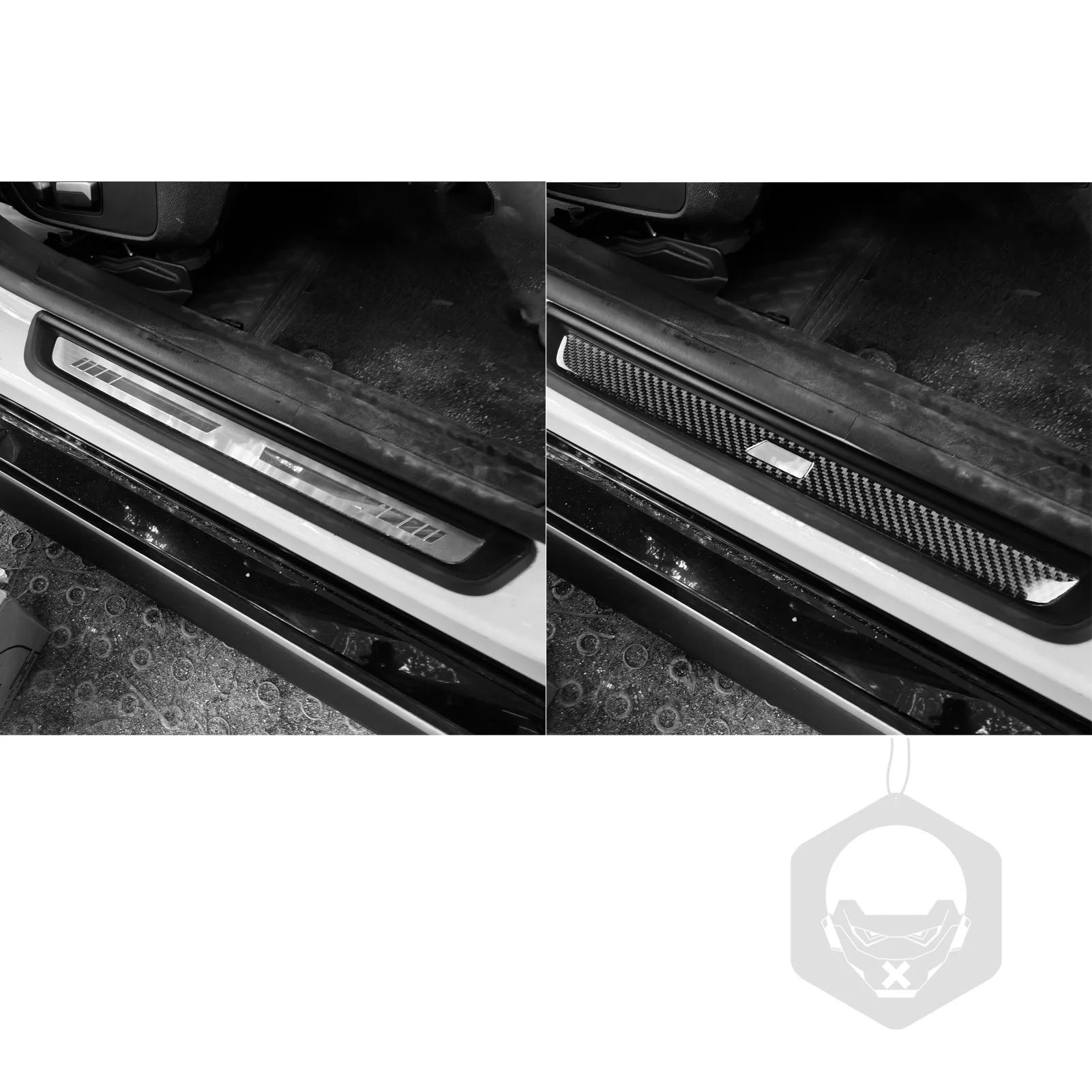 For BMW 4 Series G22 G23 G26 2021-2025 Carbon Fiber Inner Door Sill Panel Cover Trim Car Interior Decoration Accessories Sticker