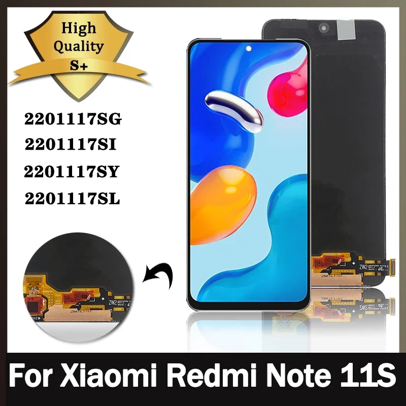 Écran tactile LCD AMOLED 6.43 pouces avec châssis, pour Xiaomi Redmi Note 11S 2201117Xenon, SI,SY,SL