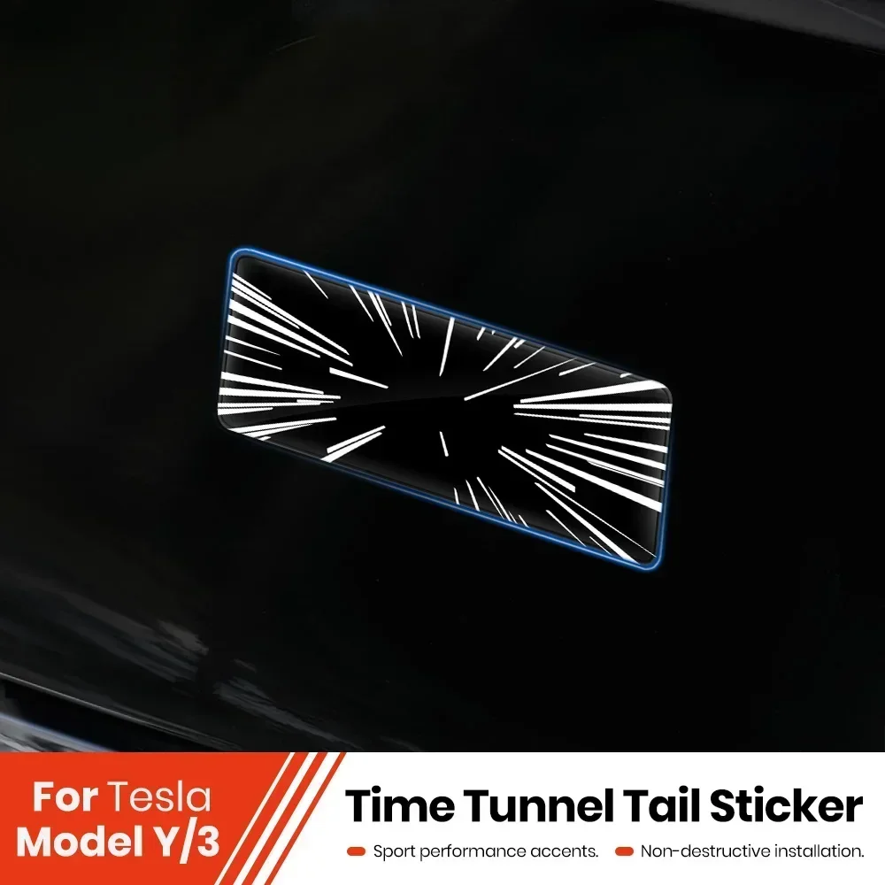 

For Model Y 3 Tail Mark High Performance Decorative Sticker Space-time Pattern Eco-friendly Resin Drip Waterproof Material