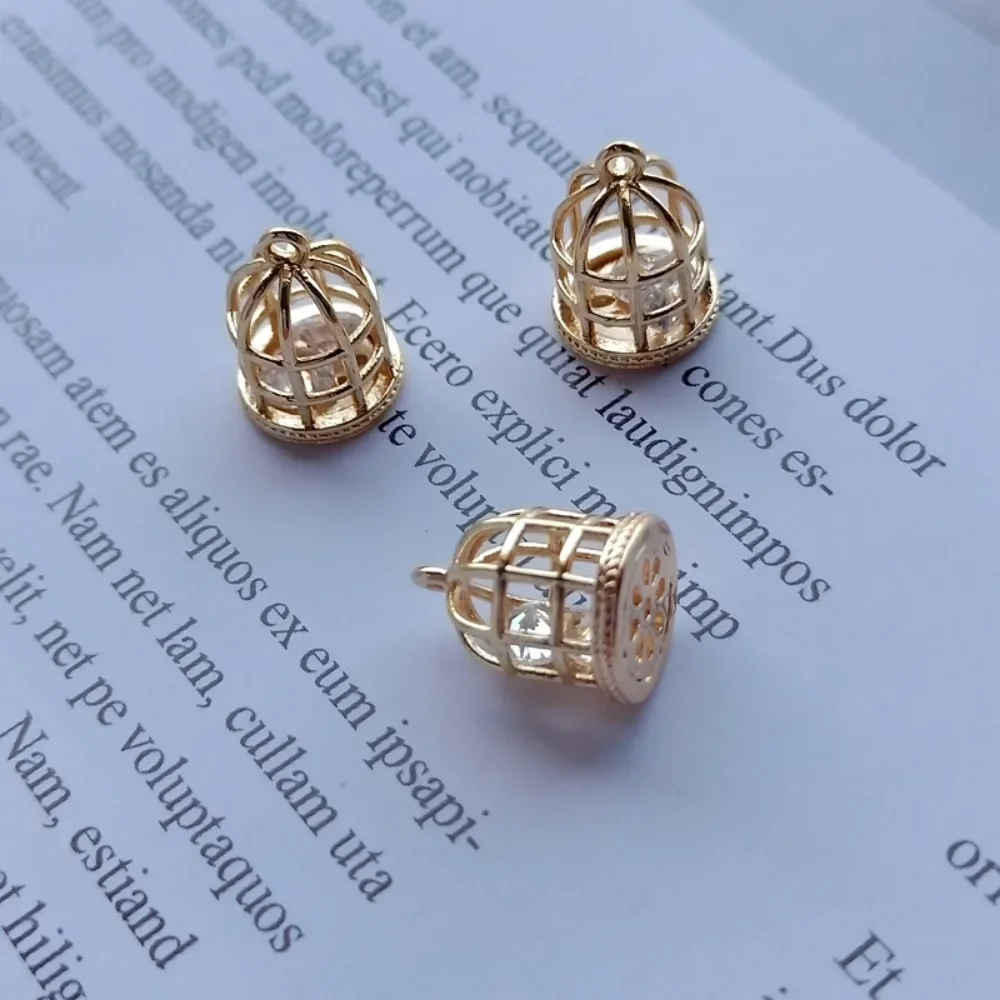 

14K Gold-plated Zircon Birdcages, Crown Headwear Materials, Hairpins, Tassels, Small Pendants, DIY Handcrafted Accessories