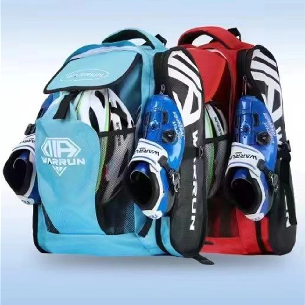 Speed Skate Backpack Original WARRUN Inline Speed Skating Bag for Competition Travel Speed Skates Shoes Container 4X110mm 3X125
