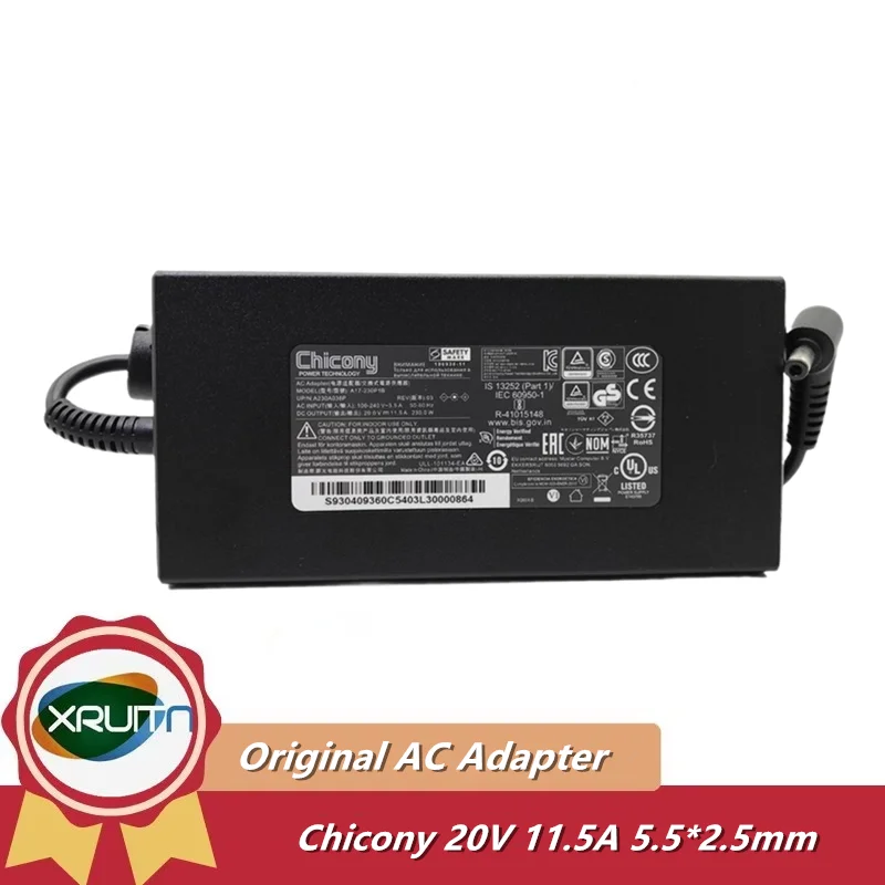 

Original 230W Chicony A17-230P1B A230A038P AC Adapter Power Supply For GIGABYTE SABRE PRO 15 Laptop Charger 20V 11.5A 5.5x2.5mm