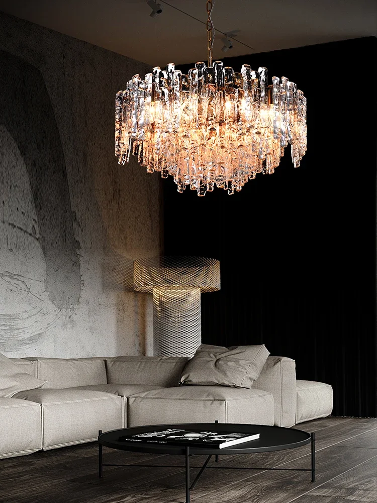 Classical Italian Melting Ice Glass LED Pendant Light Indoor Home Decor Hanging Ceiling Lamp Fixture for Room Lighting