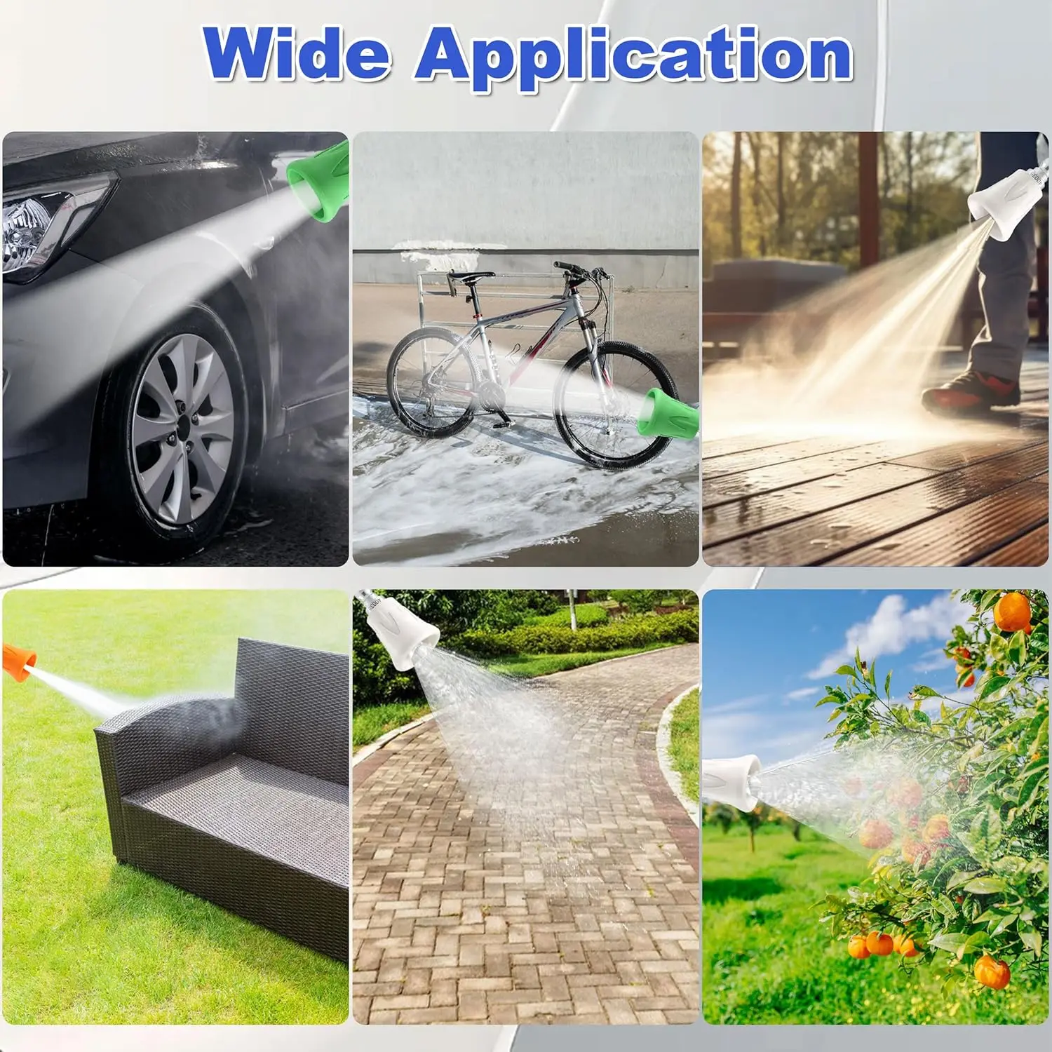 فوهة غسالة الضغط نصائح البخاخ النفاث مع غطاء حامي مطاطي مطور 1/4 "الاتصال السريع 035