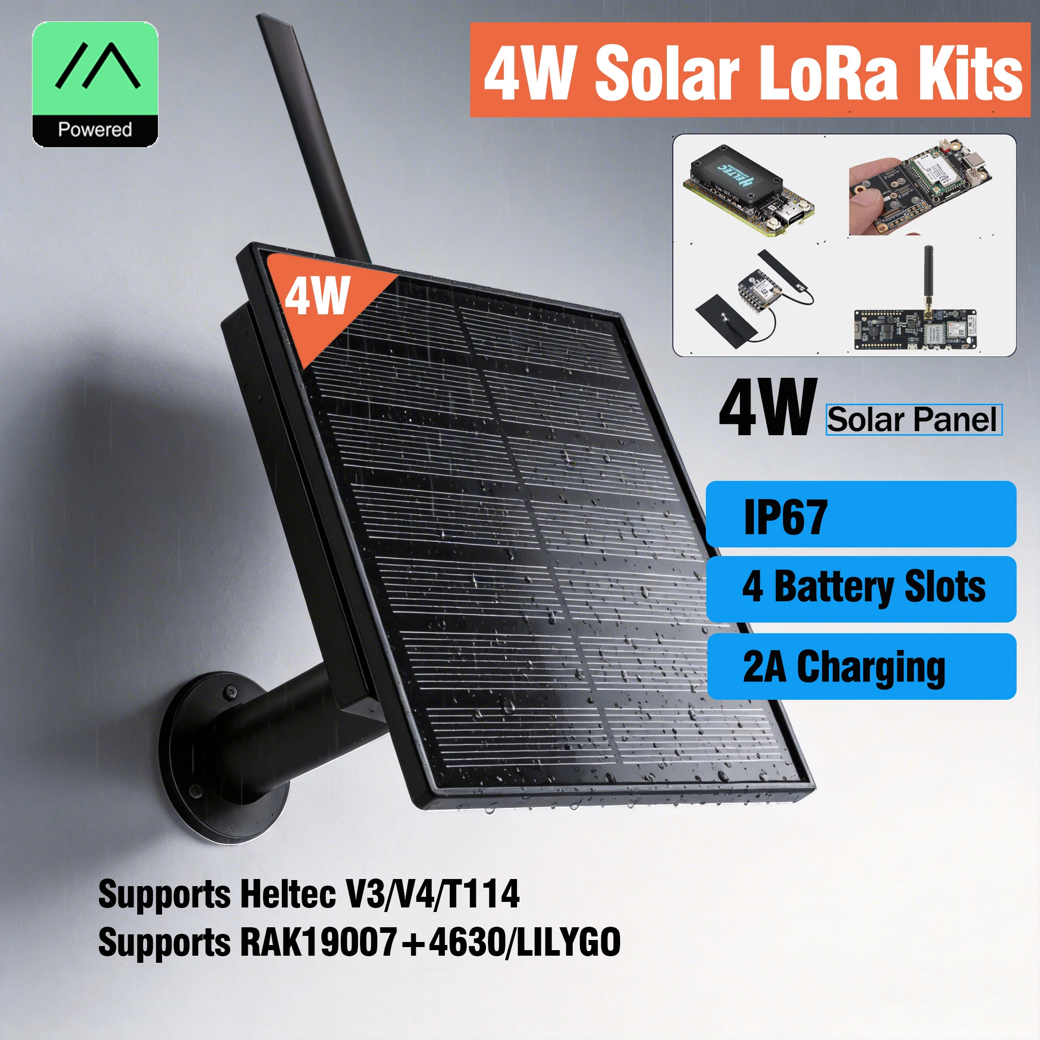 Bricolage 4W panneau solaire 868 915Mhz batterie extérieure étanche Heltec LoRaWAN méshtastique APP pour RAK4631 LILYGO ESP32 Arduino LoRa IoT