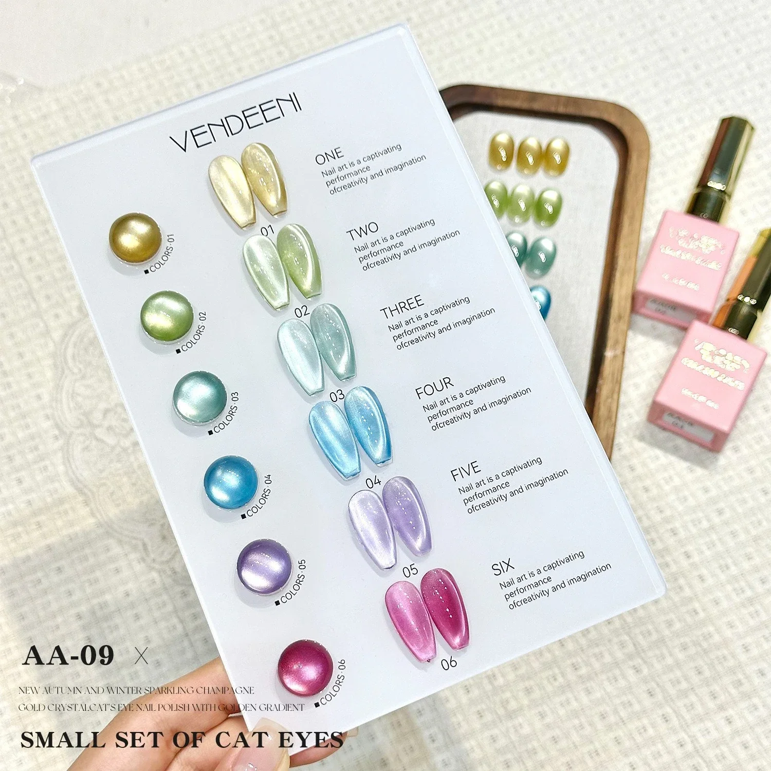 

Vendeeni 6 цветов/набор красочный кристаллический гель-лак для ногтей «кошачий глаз» магнитный УФ-светодиодный гель-лак блестящий гель «кошачий глаз» с дисплеем