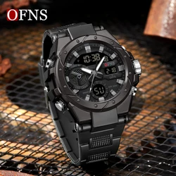 OFNS Top Brand Luxury G-style Watch Men Sport Alarm Clock Stopwatch Waterproof Dual Display Digital Quartz Men's Wristwatch