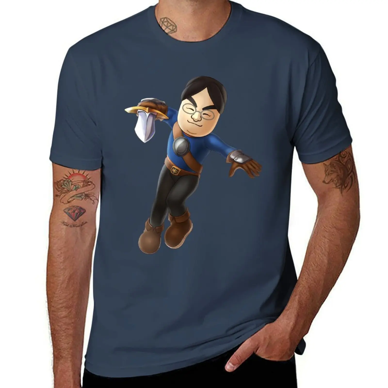 Satoru Iwata as Mii Fighter T-Shirt Abstract Pattern Print Top