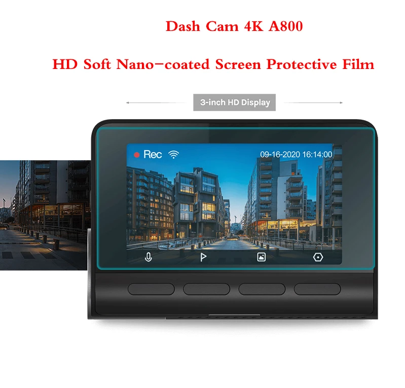 For 70mai Dash Cam A800s a810 4K Accessory Set Static Sticker sticker Mount for 70Mai HD Soft Nano-coated Screen Protective