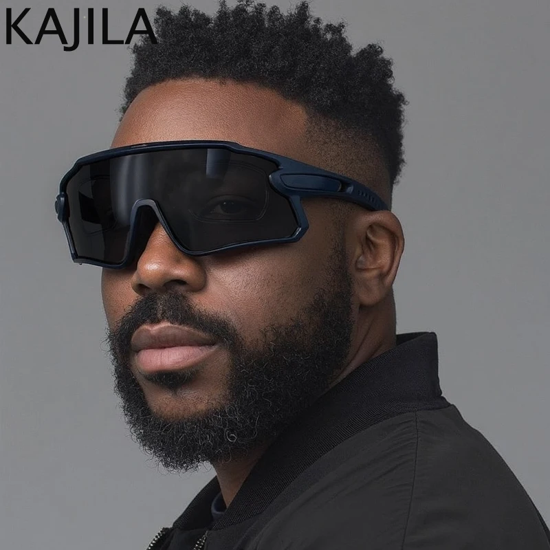 

Sports Polarized One-Piece Oversized Sunglasses Men 2025 Luxury Brand Vintage Outdoor Cycling Shield Sun Glasses Trendy Goggle